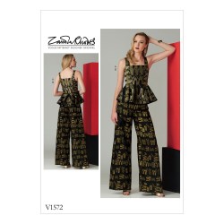 1572 VOGUE EASY ZANDRA RHODES PEPLUM TOP, PANTS PATTERN  6-14 NEW